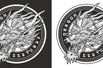 design outstanding dragon logo with hand drawn illustration