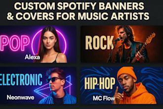 design spotify artist banners, covers, and ads for spotify music promotion