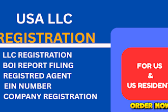 register USA llc, open US bank, ein application for US and non US resident