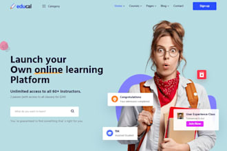 build lms educational website elearning website online course education website
