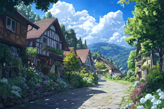 do background and anime, game environment, fantasy art illustration