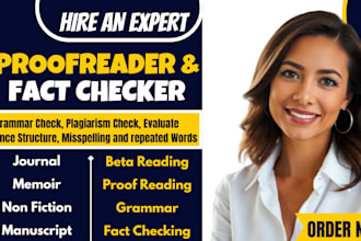proofread and fact check your manuscript to perfection