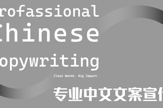 write professional chinese copywriting for your business