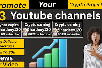 promote your crypto, or nft project youtube channel to get active subscriber