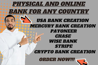 set up physical and online business bank wise, chase, mercury for any country