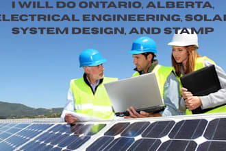 do ontario, alber, electrical engineering, solar system design, and stamp