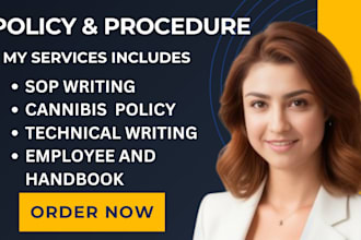 write business policy and procedure manual, cannabis policy, employee handbook