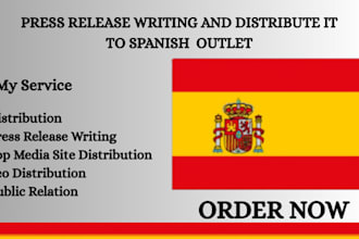 write and distribute spanish, italian, french, and brazilian press releases