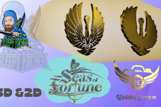 create and convert your 2d logo into 3d with spinning animation and stl file