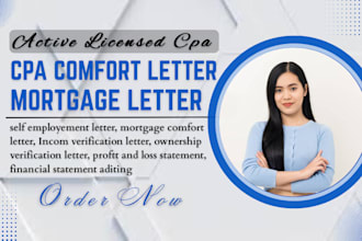 prepare and sign CPA certified financial statement, US CPA audit comfort letter