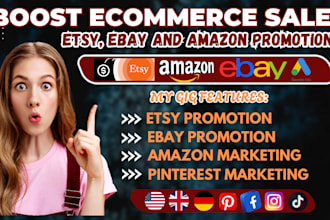 promote and advertise etsy, ebay and amazon to boost sales and traffic