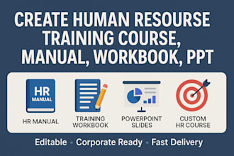 create human resources management course, training course, manual, workbook, PPT