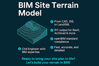 create a bim site terrain model from cad, landxml, or gis data