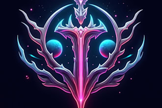 drawa custom fantasy, rpg, sci fi animated game logo