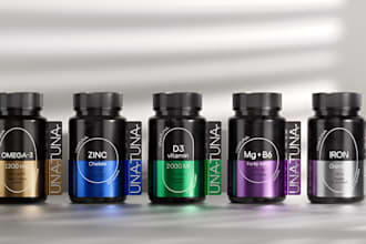 modern product label design, bottle label, box design and packaging design