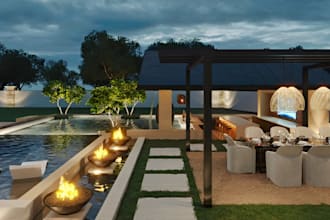 do california 2d 3d architect landscape for master plan, site plan, outdoor pool