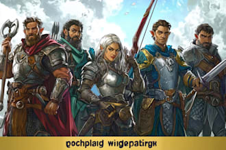 create dnd art, fantasy character for dnd party