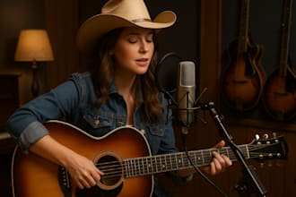 sing custom country song country folk as a female singer and music producer