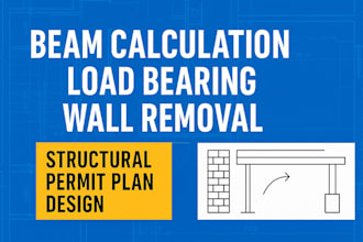 beam calculation load bearing wall removal structural permit plan design