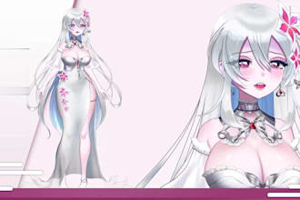 draw and rig 2d vtuber model, vtuber rigging, live 2d vtuber model, live 2d