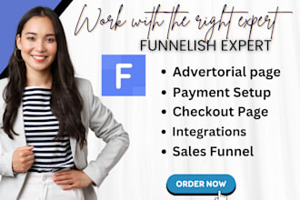 clone high converting advertorial page in funnelish setup checkout page