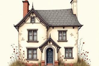 building architecture house portrait vector house sketch landscape cad design