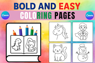 design your bold and easy coloring book pages for kids and adults for amazon kdp