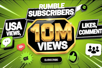 rumble video promotion, USA rumble channel shoutout organic subscribers and view