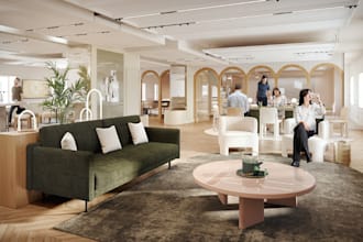 renovate  3d cafeteria render ,cafe, lounge, furniture, patisserie interior, spa