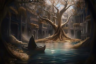 do mystical horror dark environment concept art or landscape