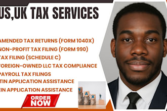 prepare tax return form 1120, 1040, 1065, schedule c