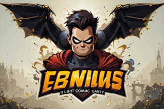 design epic superhero cartoon character or comic mascot logo