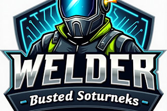 design high quality esport welder mascot logo with my fastest delivery