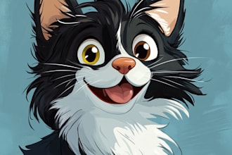 do  pet vector cartoon portrait for your dog