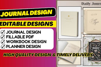 design fillable pdf custom planner, digital journals, activity book, workbook