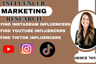 do influencer marketing research find instagram youtube tiktok influencers list