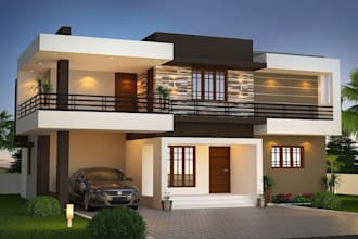 design 3d duplexes villa, home apartment, beach house design