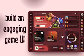 design figma game protoype, game UI interactive game app interface, mobile game