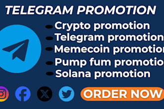 do crypto telegram promotion, sol memecoin marketing, token pump fun presale nft