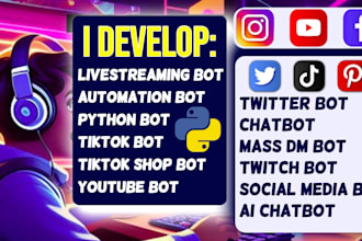 create ai chatbot social media automation bot youtube tiktok twitter bot