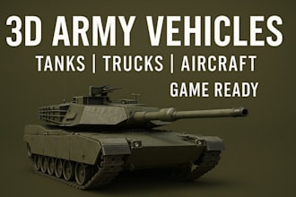 model 3d army vehicle simulations tanks trucks aircraft military asset for games