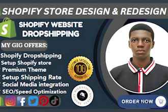 set up shopify store design and redesign shopify website dropshipping store