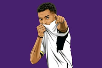 draw sport illustration, cartoon illustration, soccer, vector art, disney art