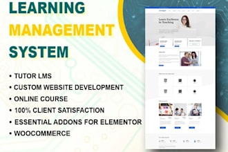 build lms, elearning website or online course website using wordpress