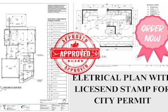 design hvac, electrical, plumbing mep drawing and commercial permit plans