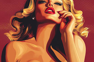 draw a pin up girl and pin up girl character art