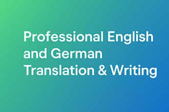 provide export english and german translation and writing 1