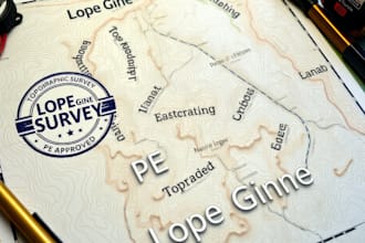 do topographic survey, land surveying map, contours map, pe stamp approval