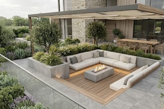 design landscape design , exterior design and 3d renderings