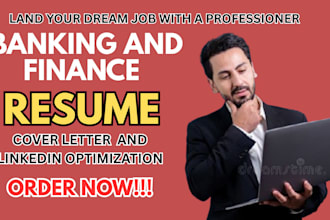 create banking and finance resume, cover letter, linkedin profile